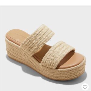 Universal thread Kayli Jute Two Band Wedge Heel size 9.5